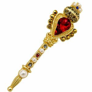 Royal Imperial CROWN Queen SCEPTER WAND Brooch